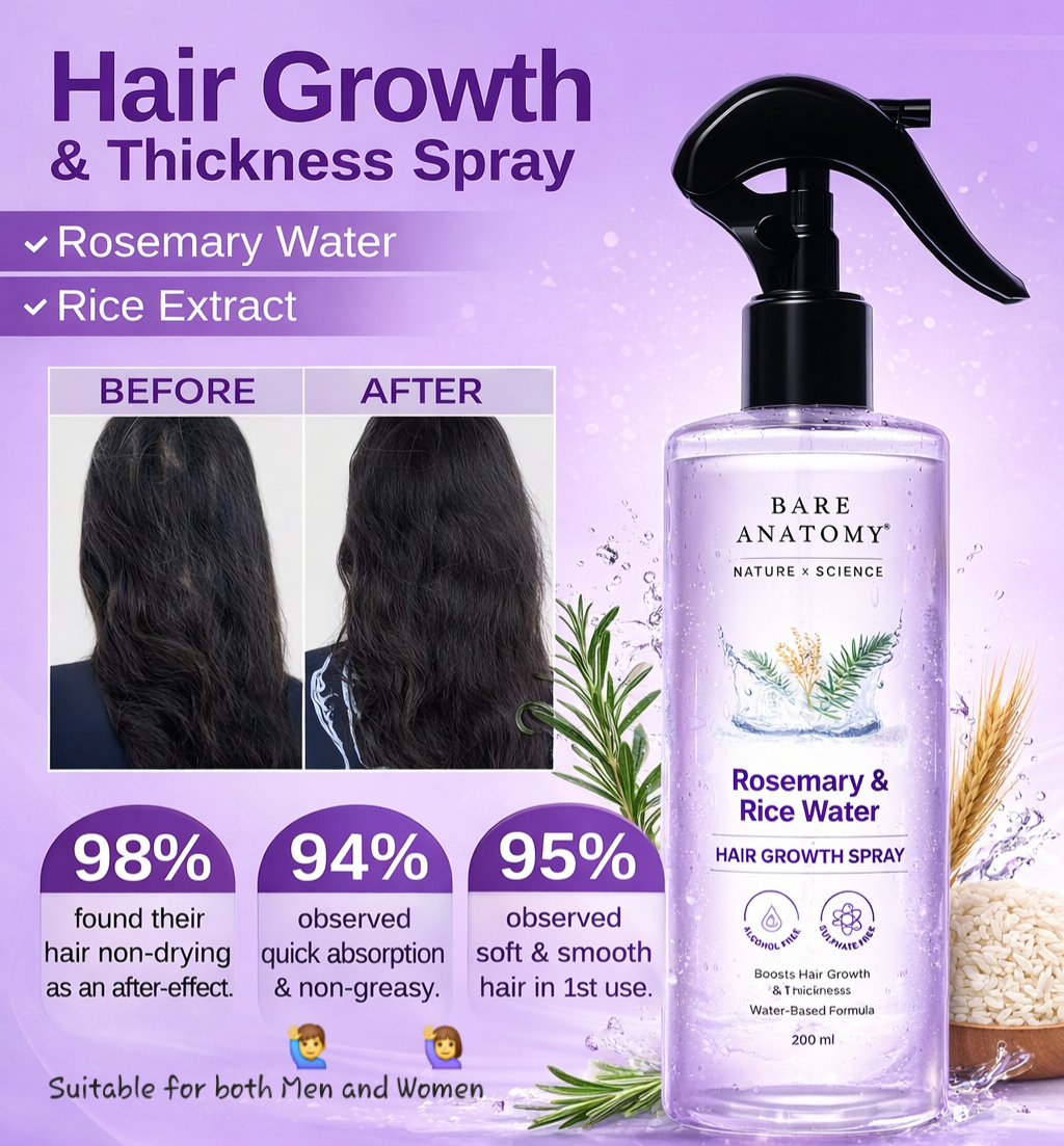 Rosemary & Rice Water Spray For Natural Hair Growth & Hair Thickness